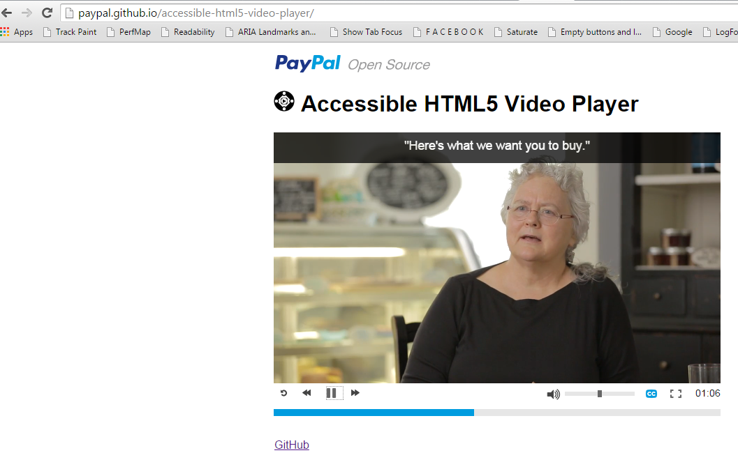 Screenshot of HTML5 player